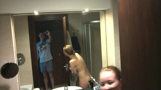 Whore With Perfect Titties Shows Her Body In Hotel Bathroom