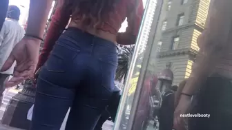Pretty Hispanic Butt In Tight Petite Jeans