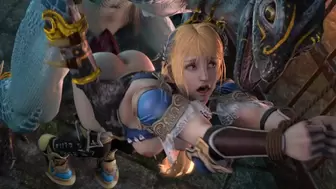 |SOUL CALIBUR| SOPHITIA RECEIVES LIZARDMAN'S STRANGE PRICK!