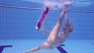 Russian sweet babe Elena Proklova swims naked