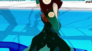 POINT OF VIEW fucking Marina Ida in a pool, cowgirl cream-pie - Splatoon Asian Cartoon.