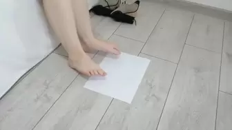 Trying to Write with my Feet Orders to you on a White Paper Side View
