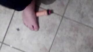 Barefoot Hubby Tramples on Dildo(very Sweet Feet)