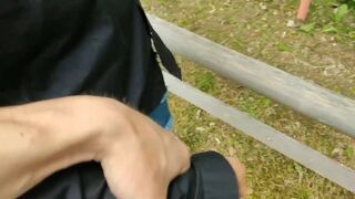 Stranger Brunette in the Public Park Accepts to Touch that Prick for $10. (Risky)