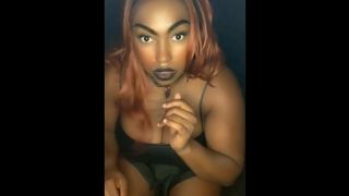 African Teenie Cumming with BDSM Collar