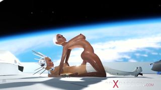 Super alluring android dickgirl mounts a sweet african on a spaceship