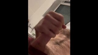 Horny male goes for it in bathroom