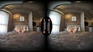 Solo blonde dong teaser Mika is masturbating in VR