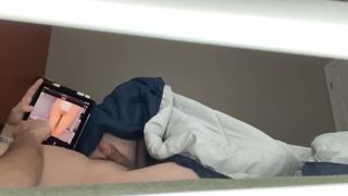 Step sister spying on step brother watching porn masturbating