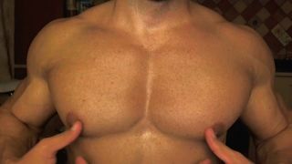 amazing bounce pecs play with hard meat /muscle gay