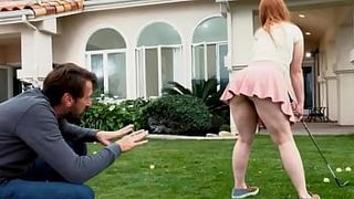 Golfing With Strawberry Blonde Stepdaughter Gone Sexual! Steve Holmes & Cleo Clementine - Full Video On FreeTaboo.Net