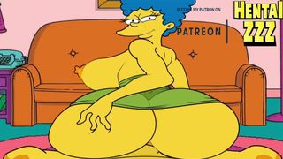 MARGE USES HER MONSTROUS BUM ON BART'S PENIS (THE SIMPSONS)