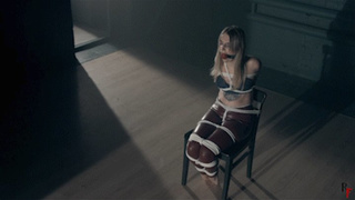 Helpless Katrina is chair tied in a dungeon (HD 720p MP4)