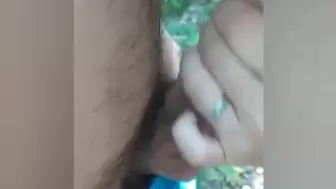 Outdoor fuck at the river cums inside