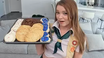 POVD Motivated Teasing Whore Scout Cookie Slut Mounts Huge Penis