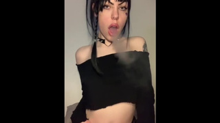 Goth Whore Smoking, Teasing And Fingering Sexy Vagina