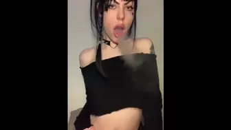 Goth Whore Smoking, Teasing And Fingering Sexy Vagina