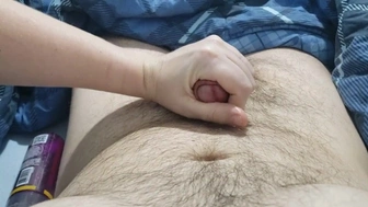 Premature ejaculation training, episode 16. Hand-Job with a lot of edging on the head of the prick. Fu