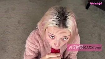Maria Anjel massive gummy worm blowing and licking ASMR