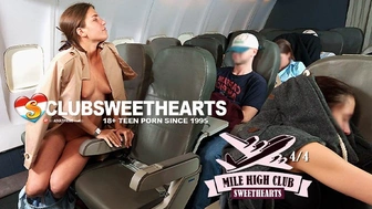 Mile High Club Sweetheart Sara Heat Orgasming on the Flight Back