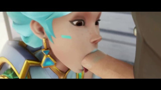 Overwatch two porn Tracer blown a cock and got a сumshot. Rule34 3D animation