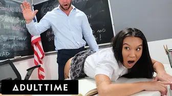 ADULT TIME - Pervy Professor Disciplines Teeny Student Kimmy Kimm With MULTIPLE SPANKINGS!