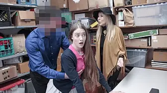 Youngster and Her Grandmother Boned by Perv Mall Officer for Stealing from Mall Premises - Fuckthief