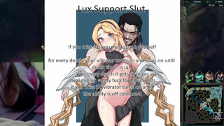 Kinky egirl spanks herself while doing Lux support challenge