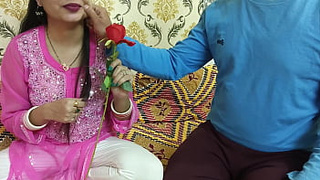 Indian ravishing boy ex-wife celebrate special Valentine week Happy Rose day slutty talk in hindi voice saara give footjob