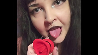 Raven Moan, Chubby Teeny Babe Squirts to her Rose Tongue Toy (Fans Leak)