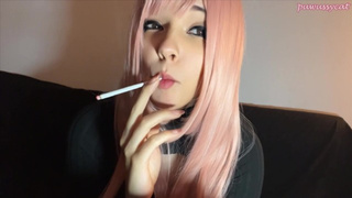 Sweet Egirl Smoking slim cigarette (full vid on my 0nlyfans/ManyVids)