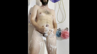 Stroking my giant white schlong in the shower until I jizz for you