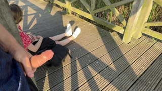 DICKFLASH: Skank at the Lake can't believe I'm jerking off infront of her
