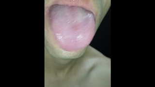 Horny long tongue lady JOI Please sperm in my mouth