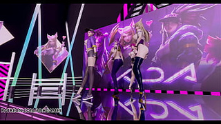 [MMD] LAYSHA - Chocolate Cream Sweet Striptease Kpop Dance Ahri Akali Kaisa Evelynn KDA League of Legends 4K 60FPS