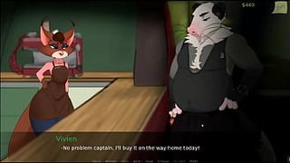 Viv the game [Hentai Furry game PornPlay] Ep.one cute chick without bra and creepy subway people