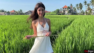 Sexy rice picker prefers to be paid with Sex for her work!