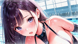 【AI Art】Sleazy Swimming Club　～My gf who always shows me her sweet breasts.～