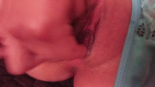 Masturbates in panties until orgasms with lots of squirt