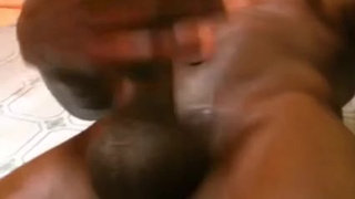 BLACK YOUNGSTER STRIPPING NAKED AND SHOWING HIS FINE MEAT