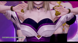 [MMD] African Pink - How You Like That Attractive Striptease Ahri Akali Evelynn Kaisa League of Legends KDA Uncensored Cartoon