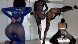 Alien Slender Chick Try-On Bodystocking | Tight, Shiny & Hugging Youngster Skinny Curves