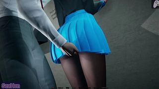 Okay, I fuck her in the bathroom. I watch a horny naked bitch and she decides to get nailed to be filled full of meaty spunk | That New Teacher | Anime Games P4
