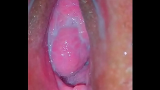 Closeup Twat Man Playing Wifey's Vagina
