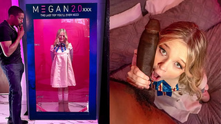 Thin Teenie M3Gan Gets Destroyed by Massive Dark Dick - Halloween Cosplay BBC Special