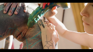 Tattoo Lesbians ANAL Extreme - Anuskatzz squirt all over Eden Ivy - Toys, gapes, ATM