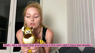 Youngster slut gives bj and mounts stepdad because of bad grade