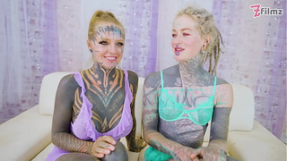 Threesome Tattooed TEENS World Champion Cumshot and Gaping Hard Fuck