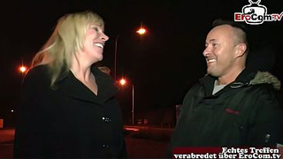 German blonde housewife flirted with on the street and hammered