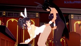 Asuka and Homura have intense futanari sex in a bar. - Senran Kagura Asian Cartoon